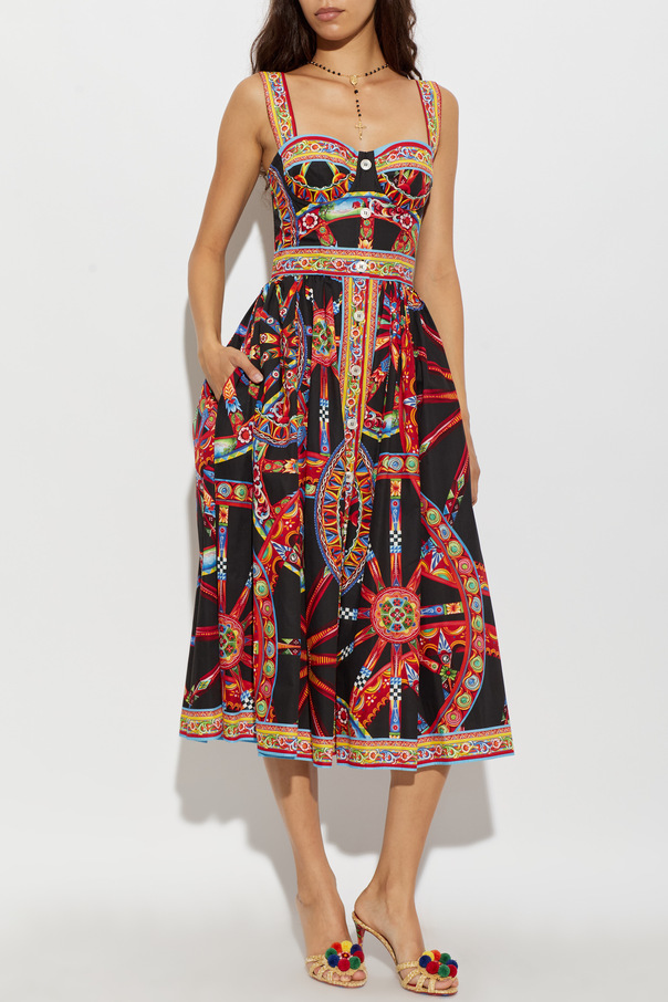 Dolce & Gabbana Sukienka z nadrukiem `Carretto`