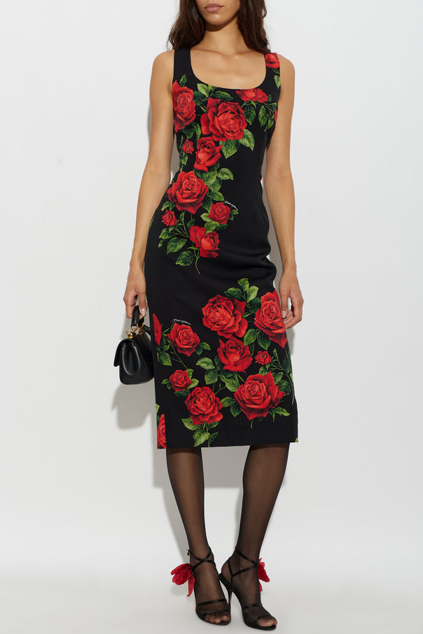 Dolce & Gabbana Jedwabna sukienka z motywem kwiatowym