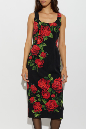 Dolce & Gabbana Jedwabna sukienka z motywem kwiatowym