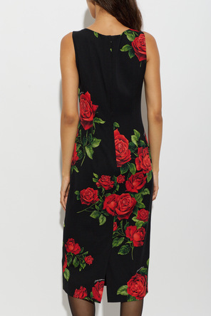 Dolce & Gabbana Jedwabna sukienka z motywem kwiatowym