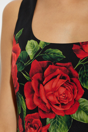 Dolce & Gabbana Jedwabna sukienka z motywem kwiatowym