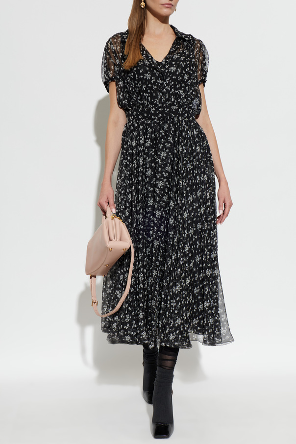Dolce & Gabbana Silk Dress with Floral Motif