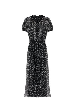 Silk Dress with Floral Motif