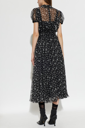 Dolce & Gabbana Silk Dress with Floral Motif