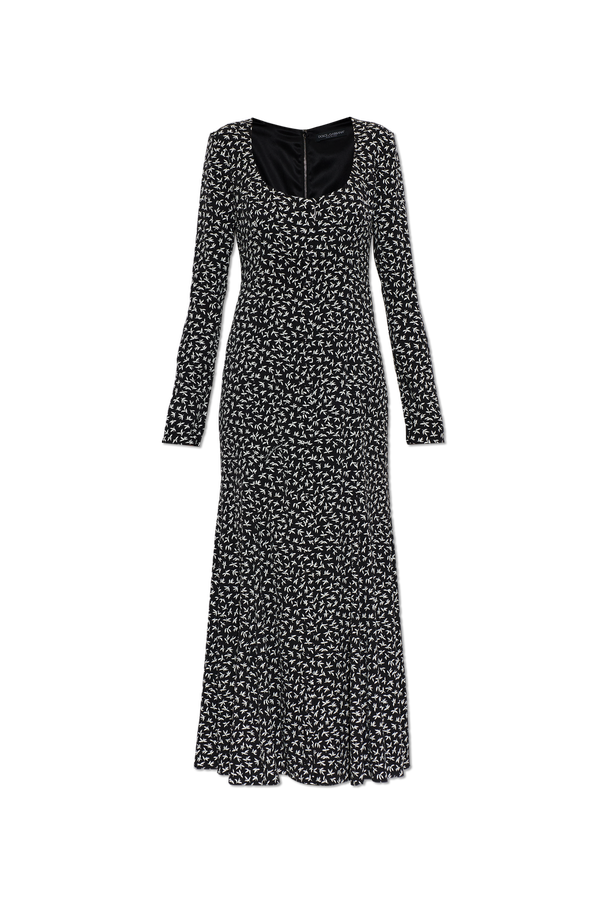 Silk Midi Dress with Long Sleeves od Dolce & Gabbana