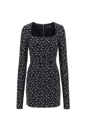 Floral silk mini dress