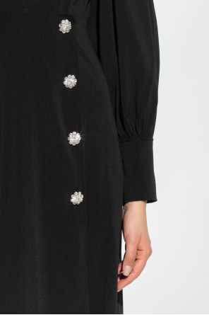 Ganni dress raw with decorative buttons