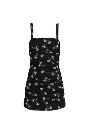 Silk dress with floral motif