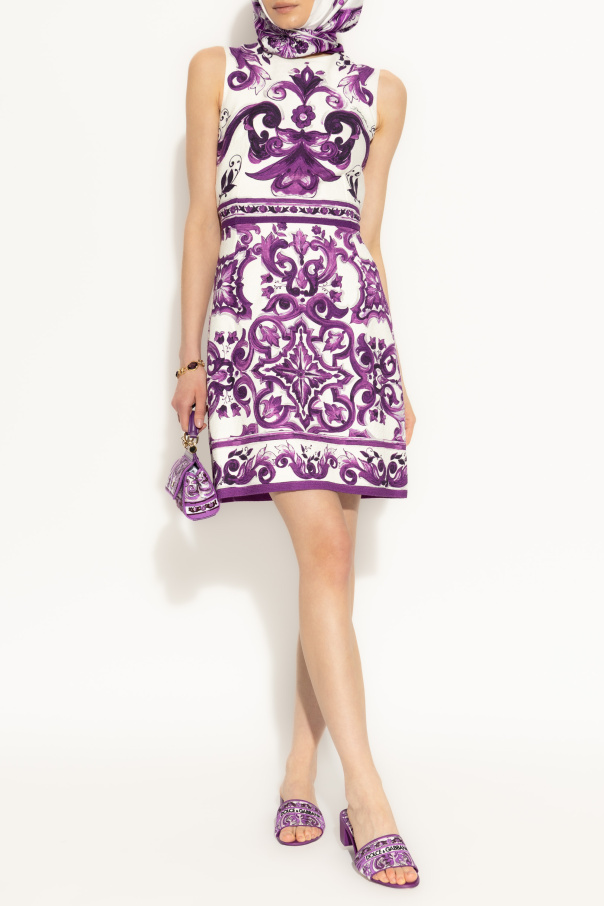 Dolce & Gabbana Sukienka z nadrukiem  `Majolica`