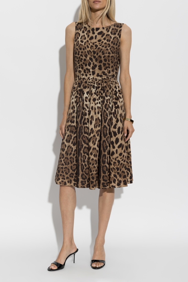 Dolce & Gabbana Cotton dress with animal print