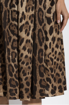 Dolce & Gabbana Cotton dress with animal print