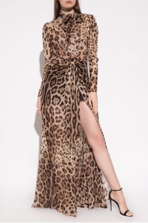 Dolce & Gabbana Silk dress with animal motif