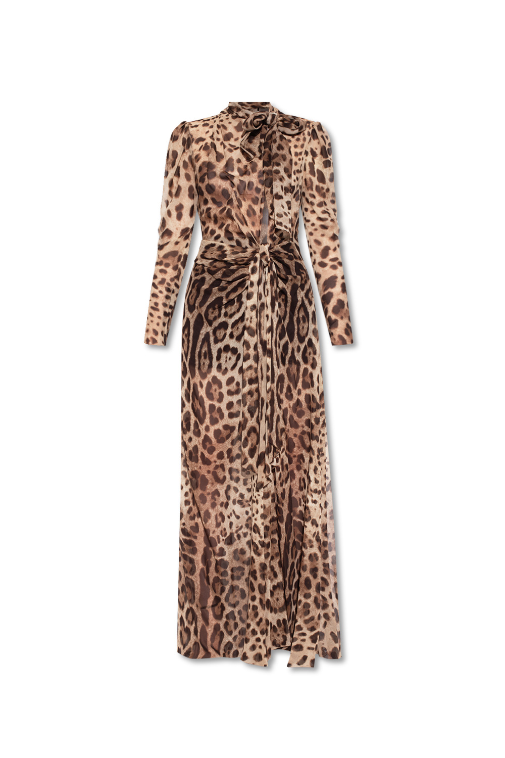 Dolce & Gabbana Einreiher Silk dress with animal motif