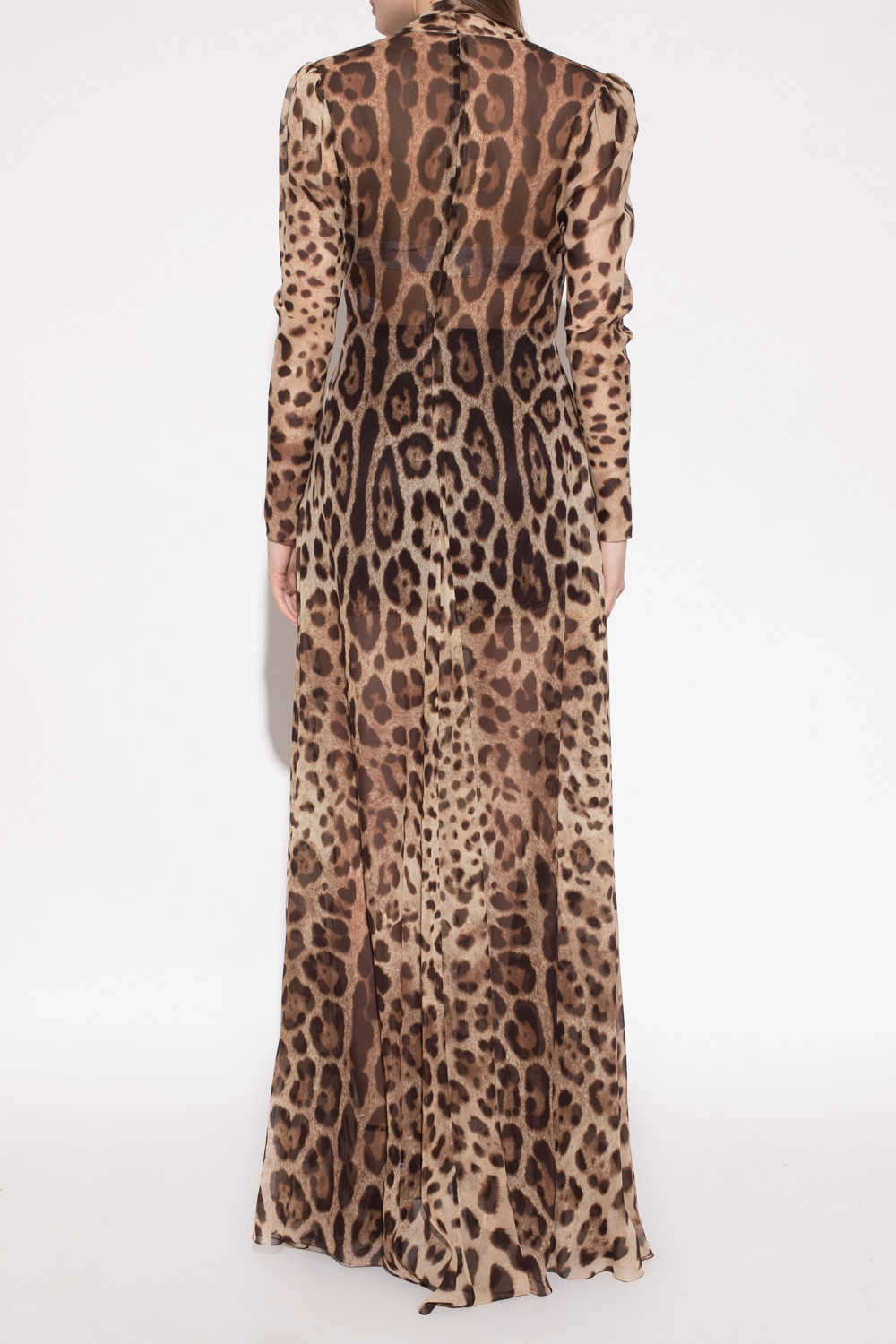 Dolce & Gabbana Einreiher Silk dress with animal motif