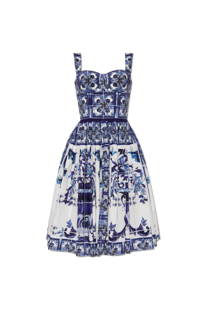 Dress with majolica print