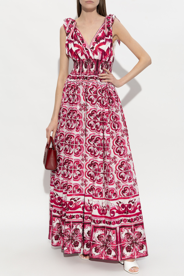 Dolce & Gabbana Wzorzysta sukienka na ramiączkach