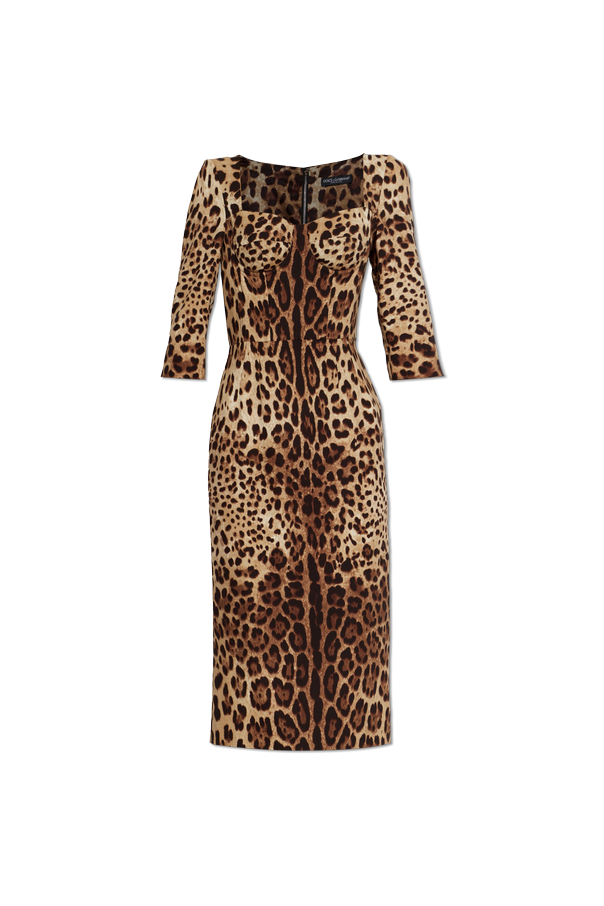 Silk dress with animal print od Dolce & Gabbana