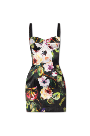 Dress with floral motif od Stripe Dolce & Gabbana