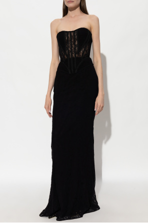 Dolce & Gabbana Koronkowa sukienka z odkrytymi ramionami