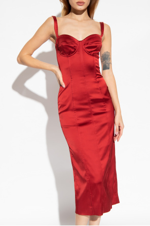 Dolce & Gabbana Satynowa sukienka na ramiączkach