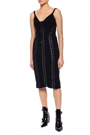 Slip dress with woven appliques od Dolce & Gabbana