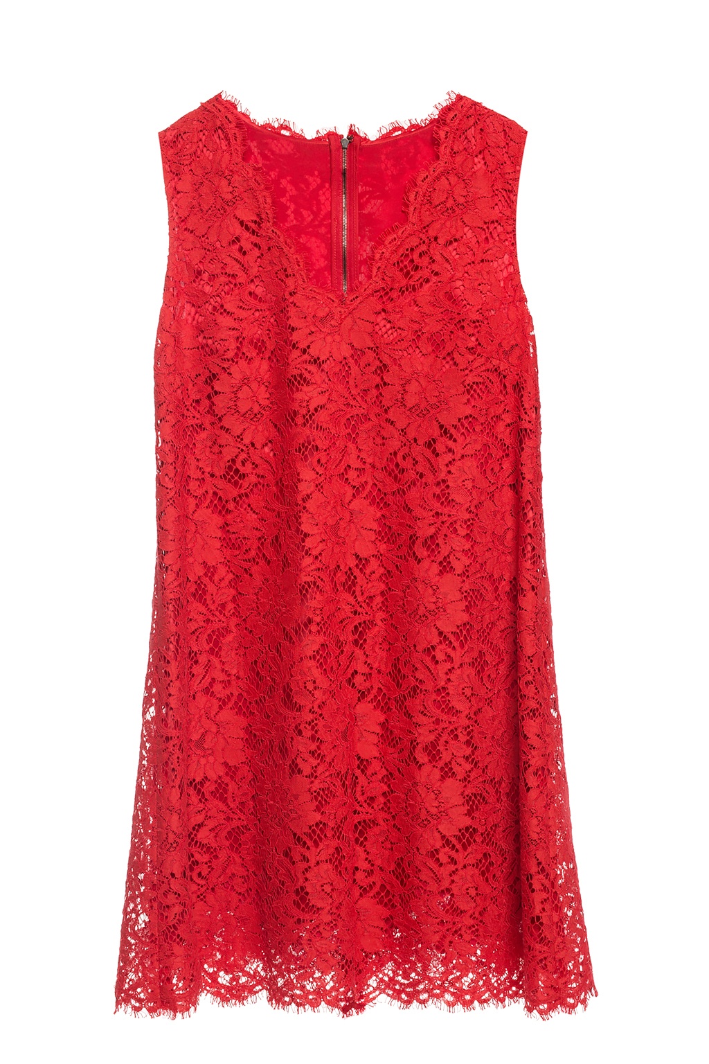 Czerwony Koronkowa sukienka z dekoltem w serek Dolce & Gabbana - Vitkac  Polska