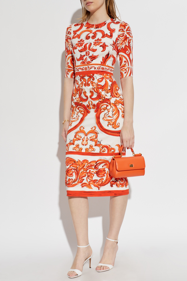Dolce & Gabbana Silk dress with "Majolica" print