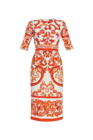 Silk dress with "Majolica" print
