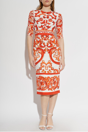 Dolce & Gabbana Silk dress with "Majolica" print