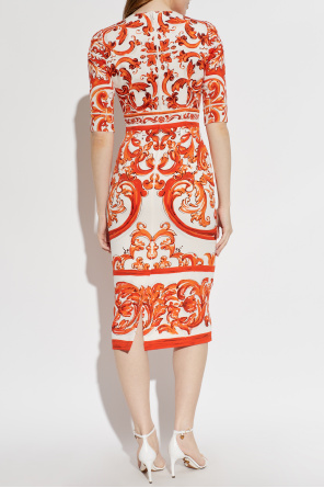 Dolce & Gabbana Silk dress with "Majolica" print