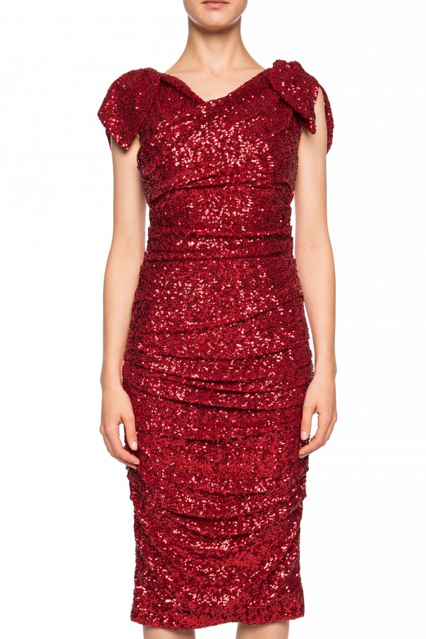 dolce and gabbana red sequin dress