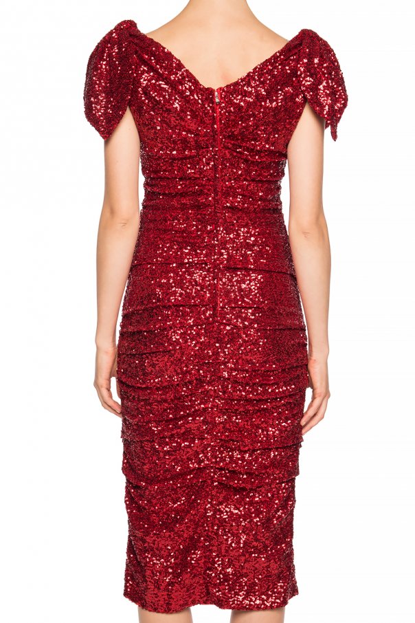 Red Sequined dress with gathers Dolce & Gabbana - Vitkac France