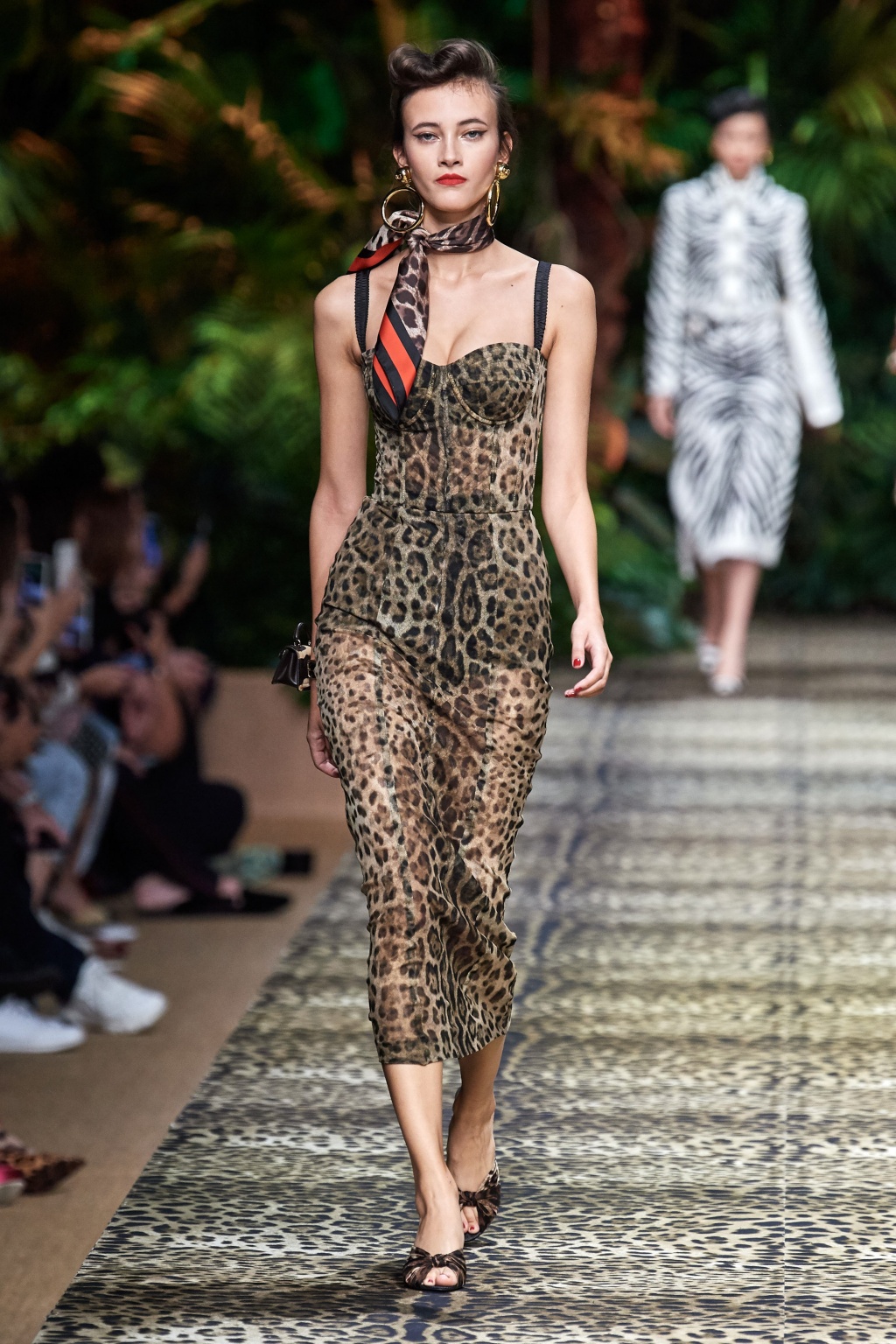 Dolce & Gabbana Girls Mini-Me Leopard Velvet Runway Dress