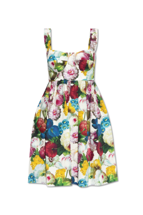 Dress with floral motif od Dolce & Gabbana Kids Joggingshorts mit Kordelzug Blau