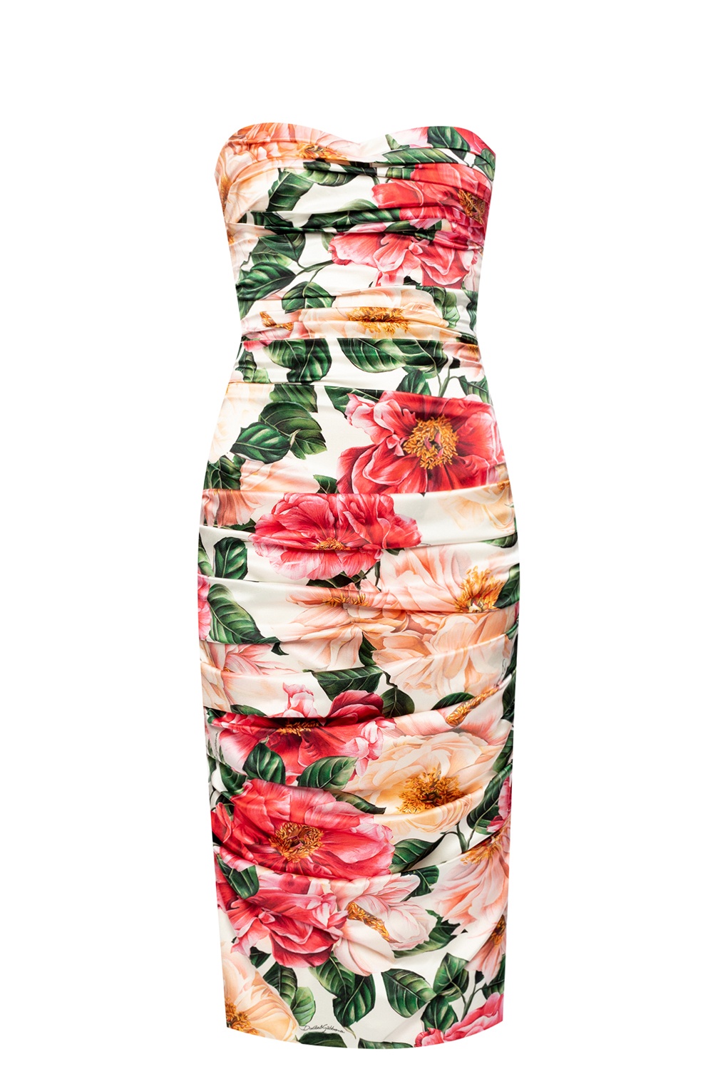 Gabbana Floral-printed silk dress ...