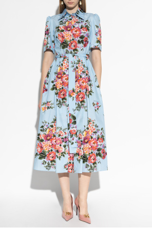 Dolce & Gabbana Vestido de algodón con motivo floral