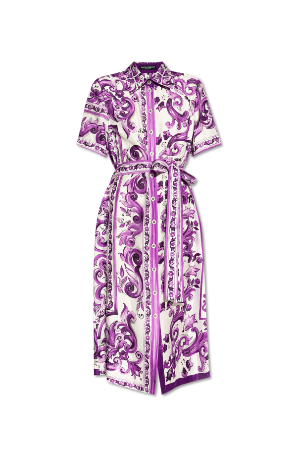 Silk dress with "Majolica" print od Dolce & Gabbana