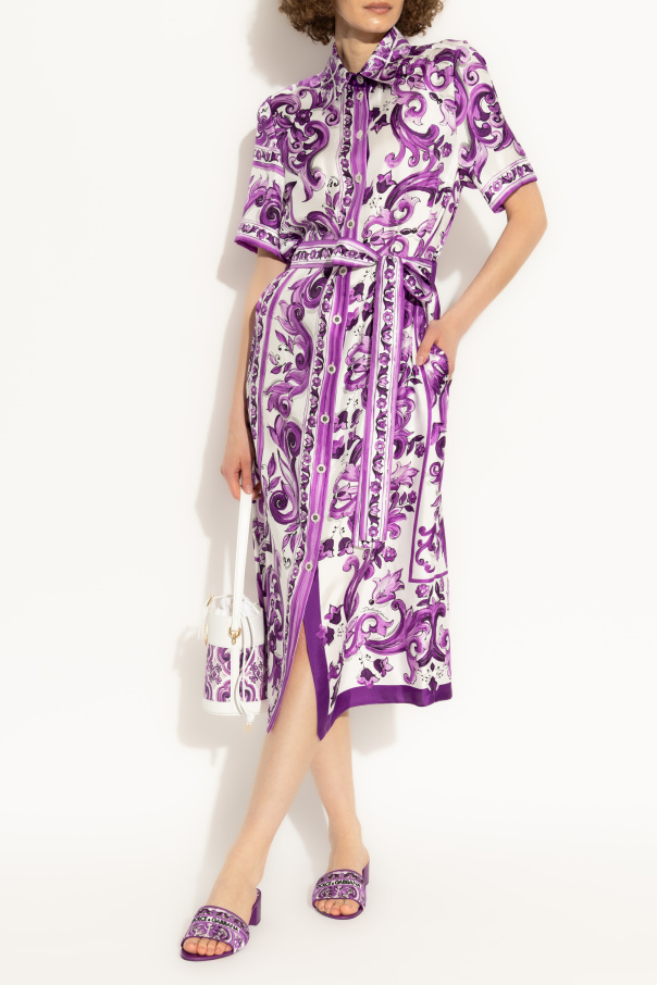 Dolce & Gabbana Seidenkleid mit Print `Majolica`