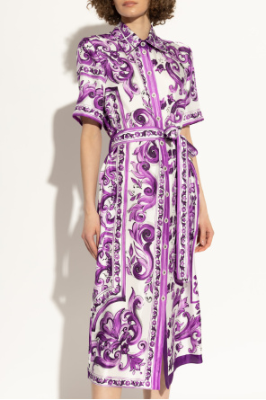 Dolce & Gabbana Seidenkleid mit Print `Majolica`