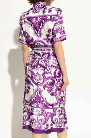 Dolce & Gabbana Seidenkleid mit Print `Majolica`