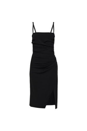 Dress with decorative draping