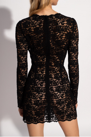 Dolce amp; Gabbana Kids logo-print long-sleeve dress - Black
