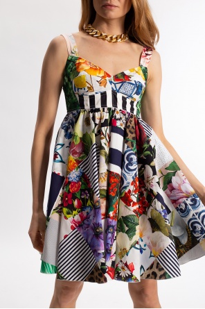 Dolce & Gabbana lightweight floral-print sarong Flared sleeveless dress