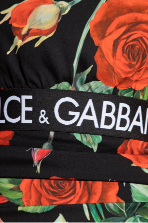 DOLCE & GABBANA pussybow silk cardigan Floral dress