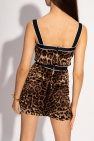 Dolce & Gabbana baroque cross cufflinks Leopard-printed slip dress