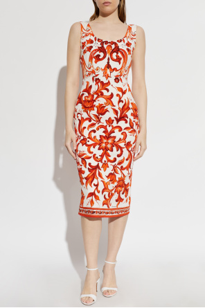 Dolce & Gabbana Silk dress with "Majolica" print