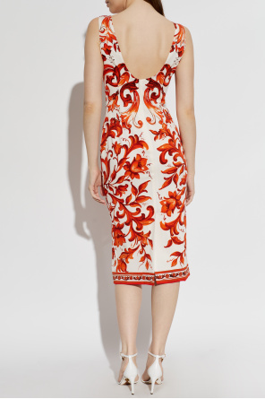Dolce & Gabbana Silk dress with "Majolica" print