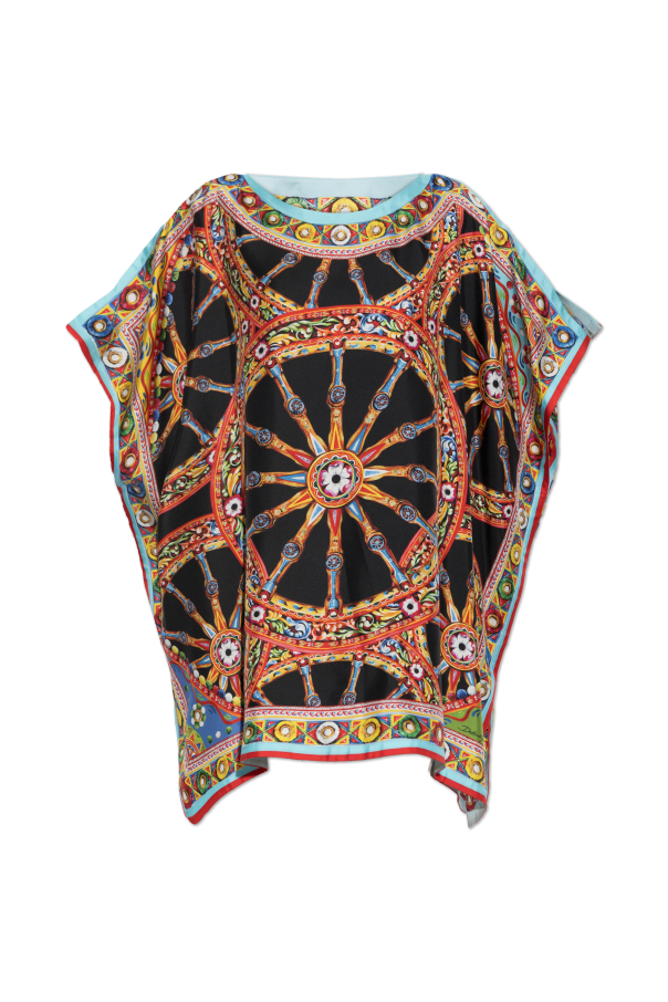 Silk dress with 'Carretto' print od Dolce & Gabbana