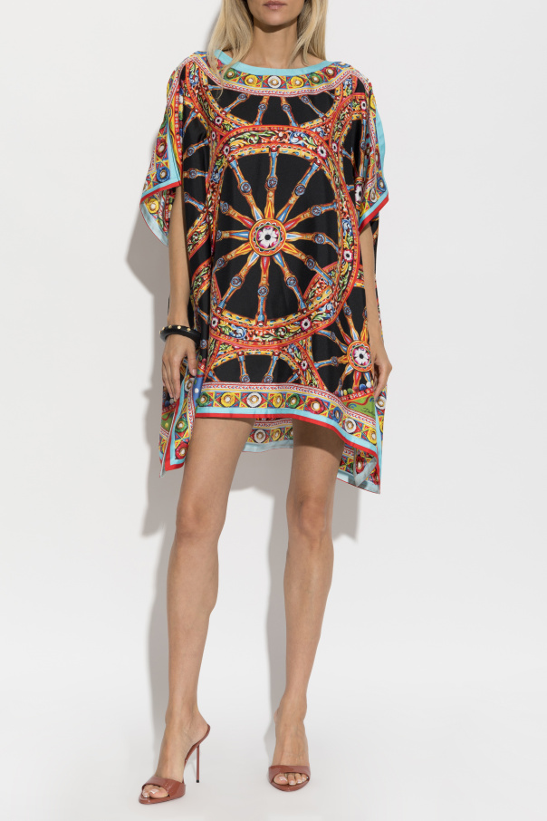 Dolce & Gabbana Silk dress with 'Carretto' print