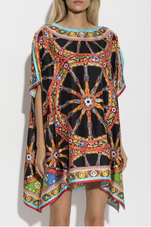 Dolce & Gabbana Silk dress with 'Carretto' print